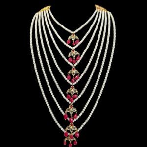 Royal Ruby Pearl Satlada Necklace